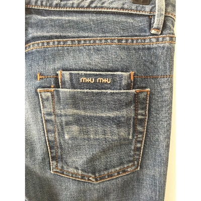 Pre-owned Miu Miu Straight Jeans In Blue