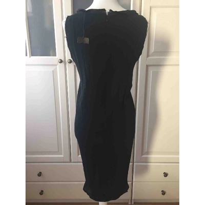 Pre-owned Bottega Veneta Silk Mid-length Dress In Black