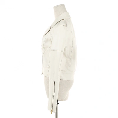 Pre-owned Diane Von Furstenberg White Leather Jacket