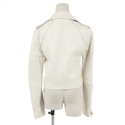 Pre-owned Diane Von Furstenberg White Leather Jacket