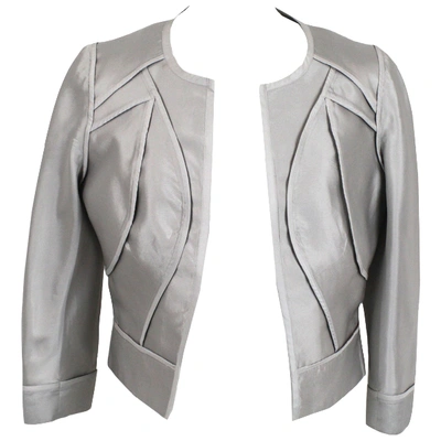 Pre-owned Amanda Wakeley Silver Silk Jacket