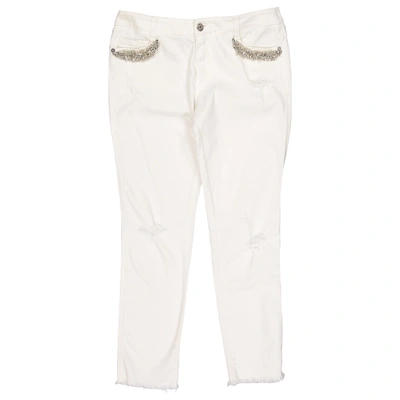 Pre-owned Ermanno Scervino Slim Jeans In White