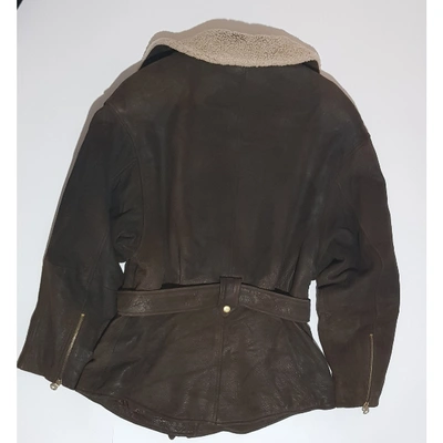Pre-owned Andrew Marc Leather Jacket In Brown