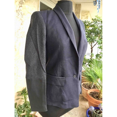 Pre-owned Maje Wool Suit Jacket In Blue