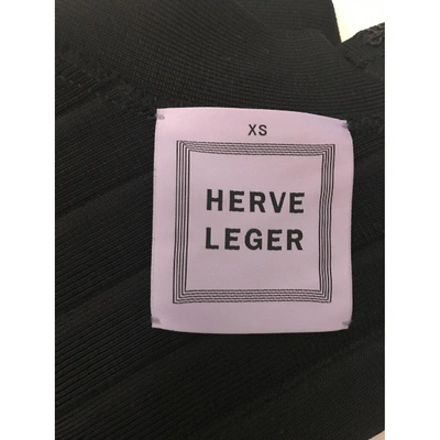 Pre-owned Herve Leger Mid-length Dress In Black