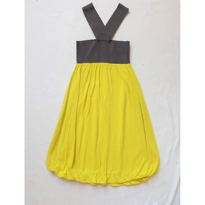 Pre-owned Hugo Boss Mid-length Dress In Yellow