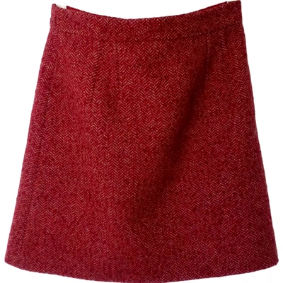 Pre-owned Dolce & Gabbana Red Wool Skirt