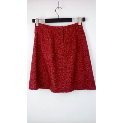 Pre-owned Dolce & Gabbana Red Wool Skirt