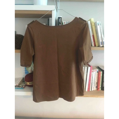 Pre-owned Maje Brown Cotton Top