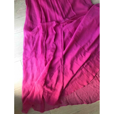 Pre-owned Bcbg Max Azria Silk Maxi Dress In Pink