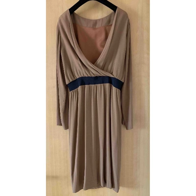 Pre-owned Trussardi Mid-length Dress In Brown