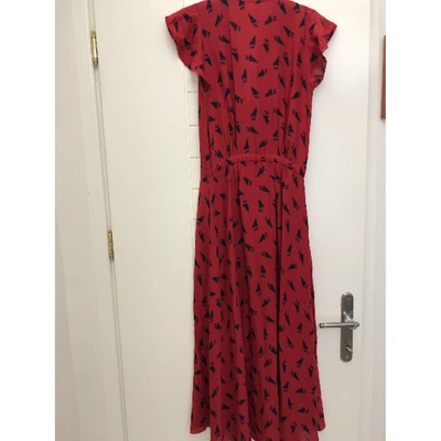 Pre-owned Band Of Outsiders Silk Mid-length Dress In Red