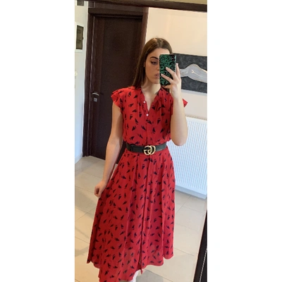Pre-owned Band Of Outsiders Silk Mid-length Dress In Red