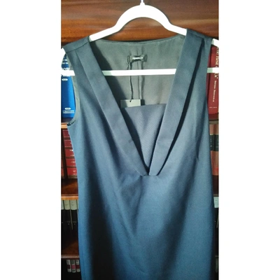 Pre-owned Tonello Wool Mid-length Dress In Navy