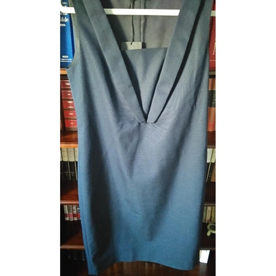 Pre-owned Tonello Wool Mid-length Dress In Navy