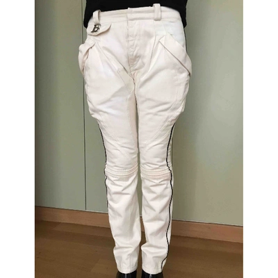BALENCIAGA Pre-owned Straight Trousers In White