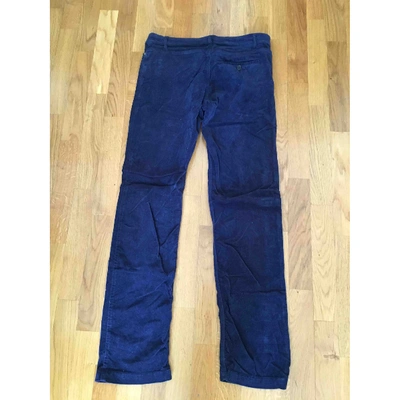 Pre-owned Aspesi Velvet Straight Pants In Blue