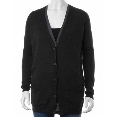 Pre-owned Theory Wool Cardigan In Black