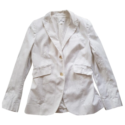 Pre-owned Ann Taylor Suit Jacket In White