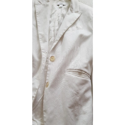 Pre-owned Ann Taylor Suit Jacket In White