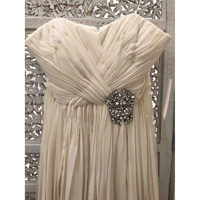 Pre-owned Marchesa Silk Mid-length Dress In White