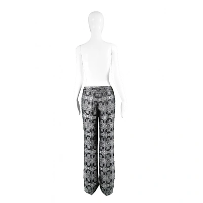 Pre-owned Alexander Mcqueen Silk Trousers In Black