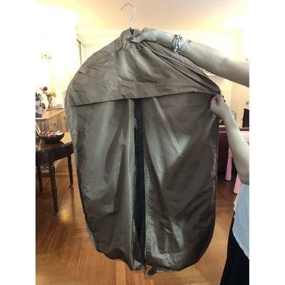 Pre-owned Gucci Khaki Shearling Coat