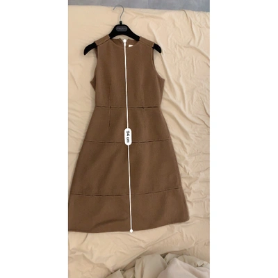 Pre-owned Bally Wool Mid-length Dress In Camel