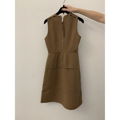Pre-owned Bally Wool Mid-length Dress In Camel