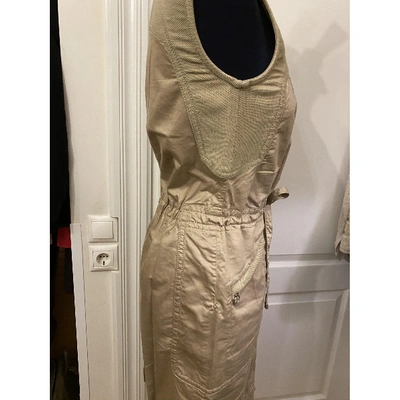 Pre-owned Marc Cain Mid-length Dress In Beige