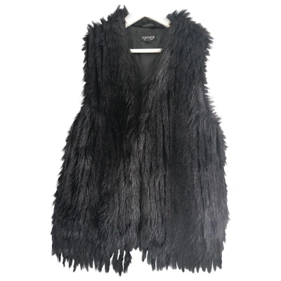 Pre-owned Topshop Tophop  Black Faux Fur Coat
