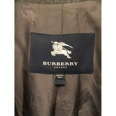 Pre-owned Burberry Wool Trench Coat In Grey