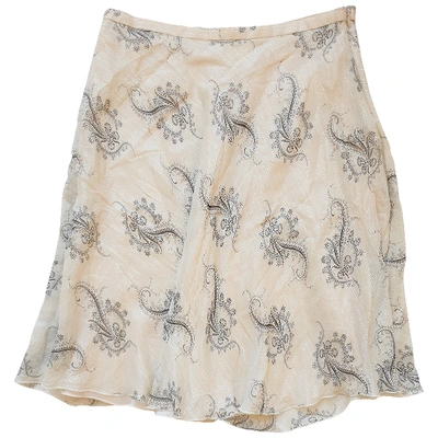 Pre-owned Paul & Joe Silk Mid-length Skirt In Ecru