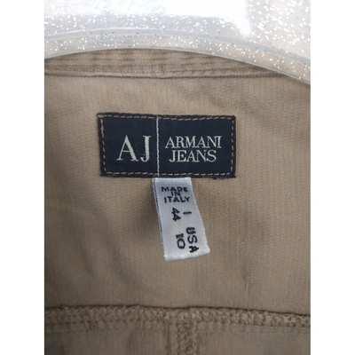 Pre-owned Armani Jeans Velvet Shirt In Beige