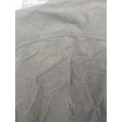 Pre-owned Armani Jeans Velvet Shirt In Beige
