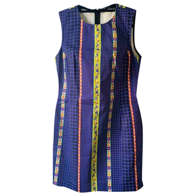 Pre-owned Versace Mini Dress In Purple