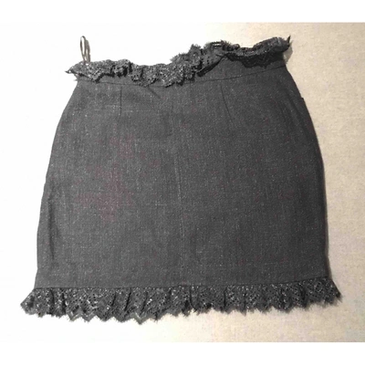 CHANEL Pre-owned Linen Mini Skirt In Blue