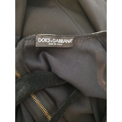 Pre-owned Dolce & Gabbana Wool Mid-length Dress In Black