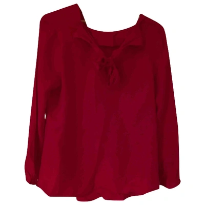 Pre-owned Sandro Red Silk Tops