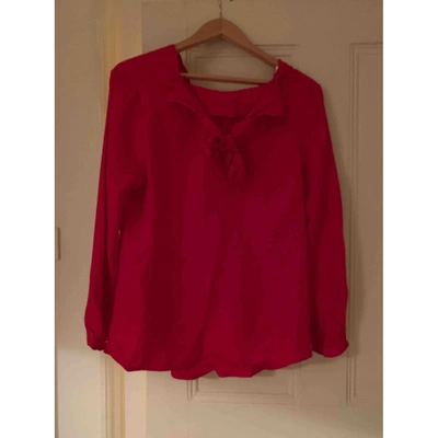 Pre-owned Sandro Red Silk Tops