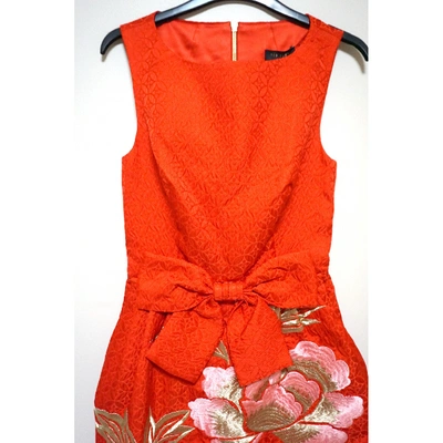 Pre-owned Ted Baker Mid-length Dress In Orange