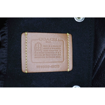 Pre-owned Coach Leather Jacket In Black