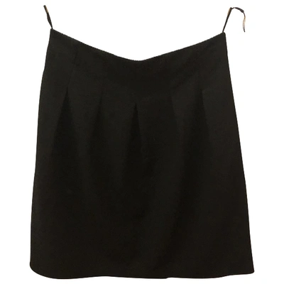 Pre-owned Prada Wool Mini Skirt In Black