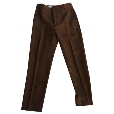 STELLA JEAN Pre-owned Wool Straight Pants In Brown