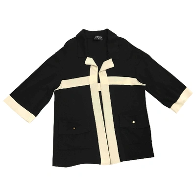 Pre-owned Chanel Wool Cardi Coat In Black