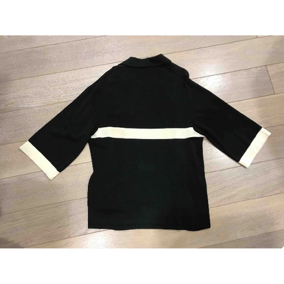 Pre-owned Chanel Wool Cardi Coat In Black