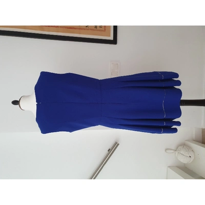 Pre-owned Matthew Williamson Wool Mini Dress In Blue