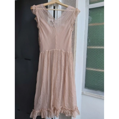 Pre-owned Gerard Darel Pink Silk Dress