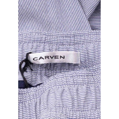 Pre-owned Carven Trousers In Blue