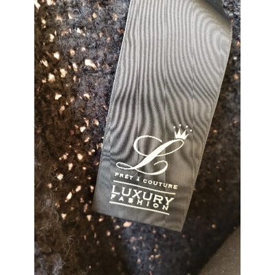 Pre-owned Luxury Fashion Wool Cardi Coat In Black